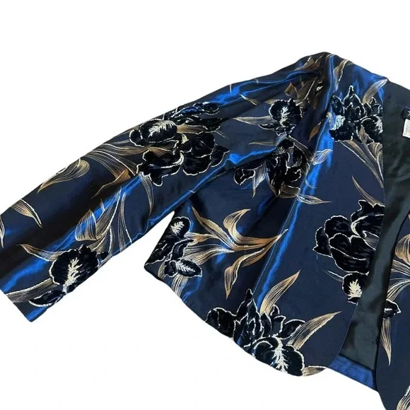 Diane Freis Original Open-Front Blazer Bolero Jacket Floral Size Small Women's - Picture 4 of 10